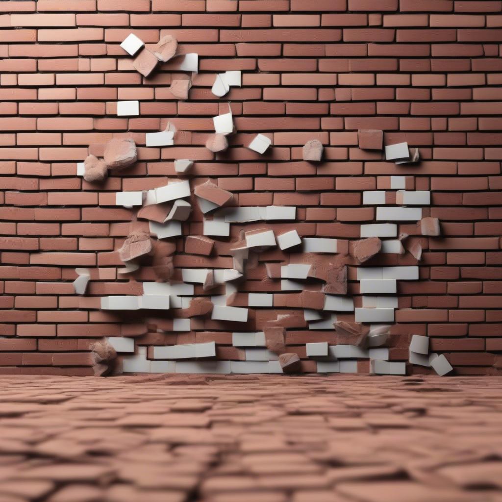 Mixtiles Falling Off a Textured Wall