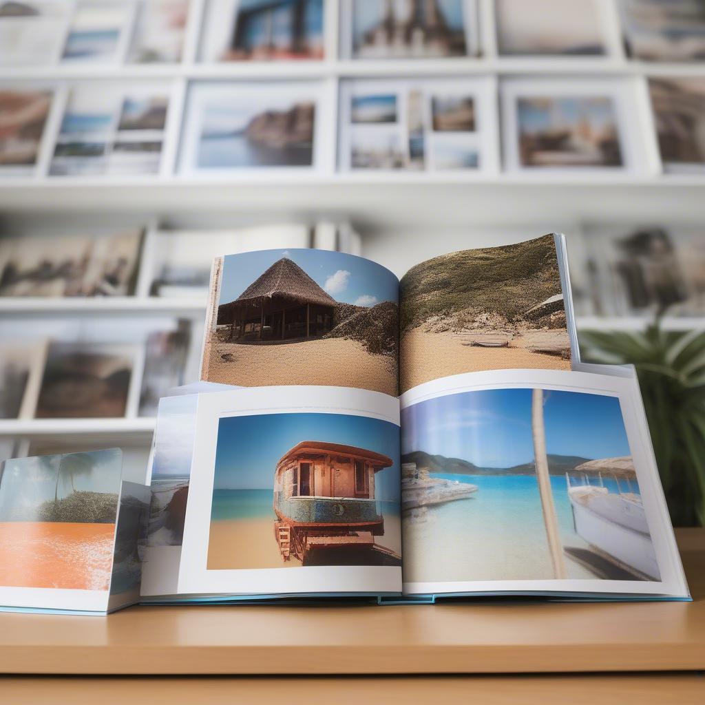 Mixtiles photo book displayed on a shelf