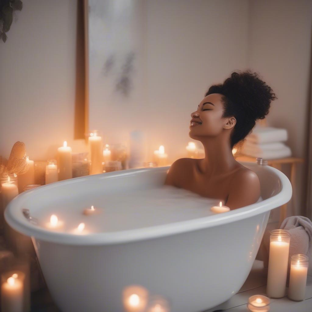 Modern bathing rituals focused on self-care