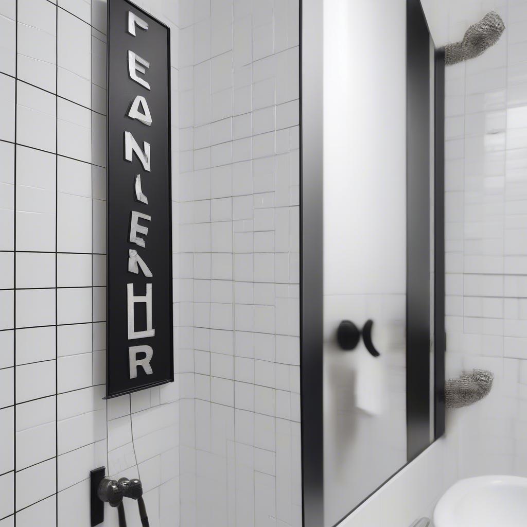 Modern Bathroom Decor Signs with Sleek Minimalist Design