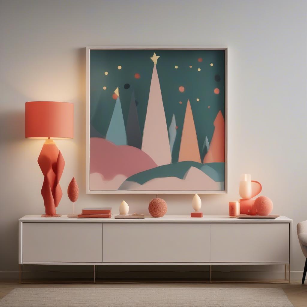 Modern Christmas art displayed on a Frame TV