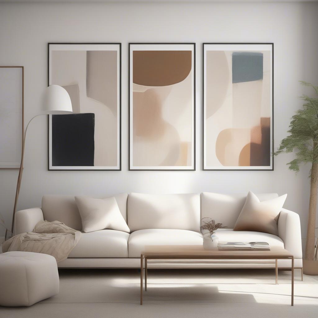 Modern Framed Prints in a Living Room