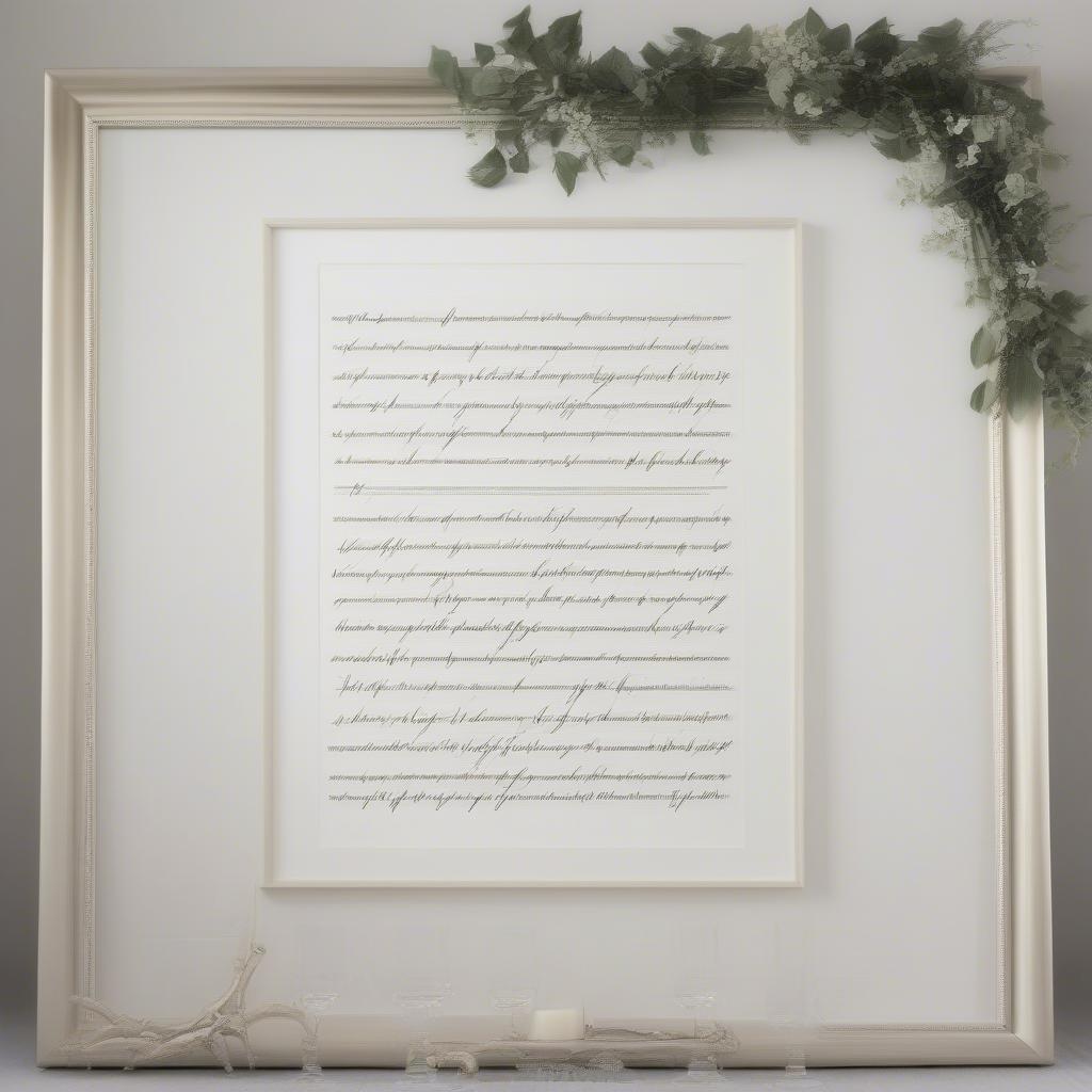 Modern Framed Wedding Song Lyrics Calligraphy