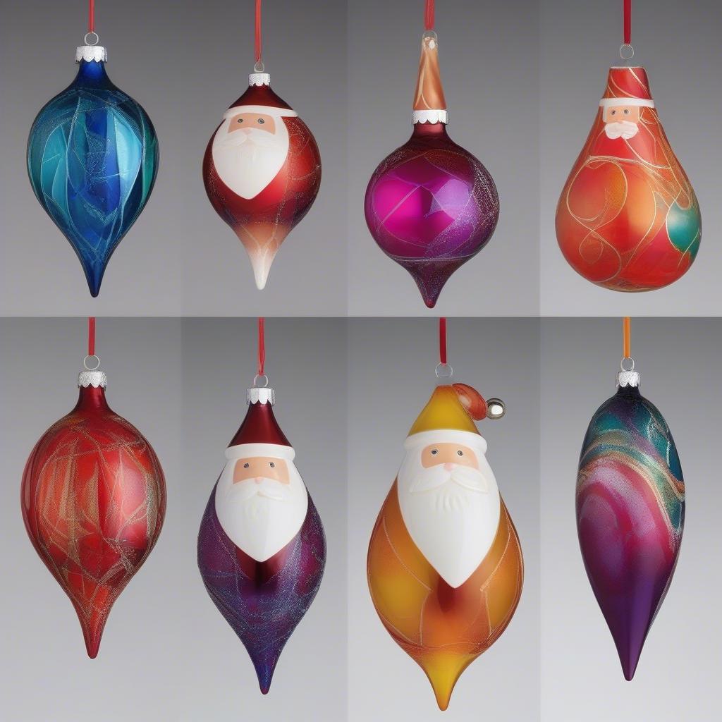 Modern Glass Santa Ornaments: Contemporary and Stylish Holiday Decor