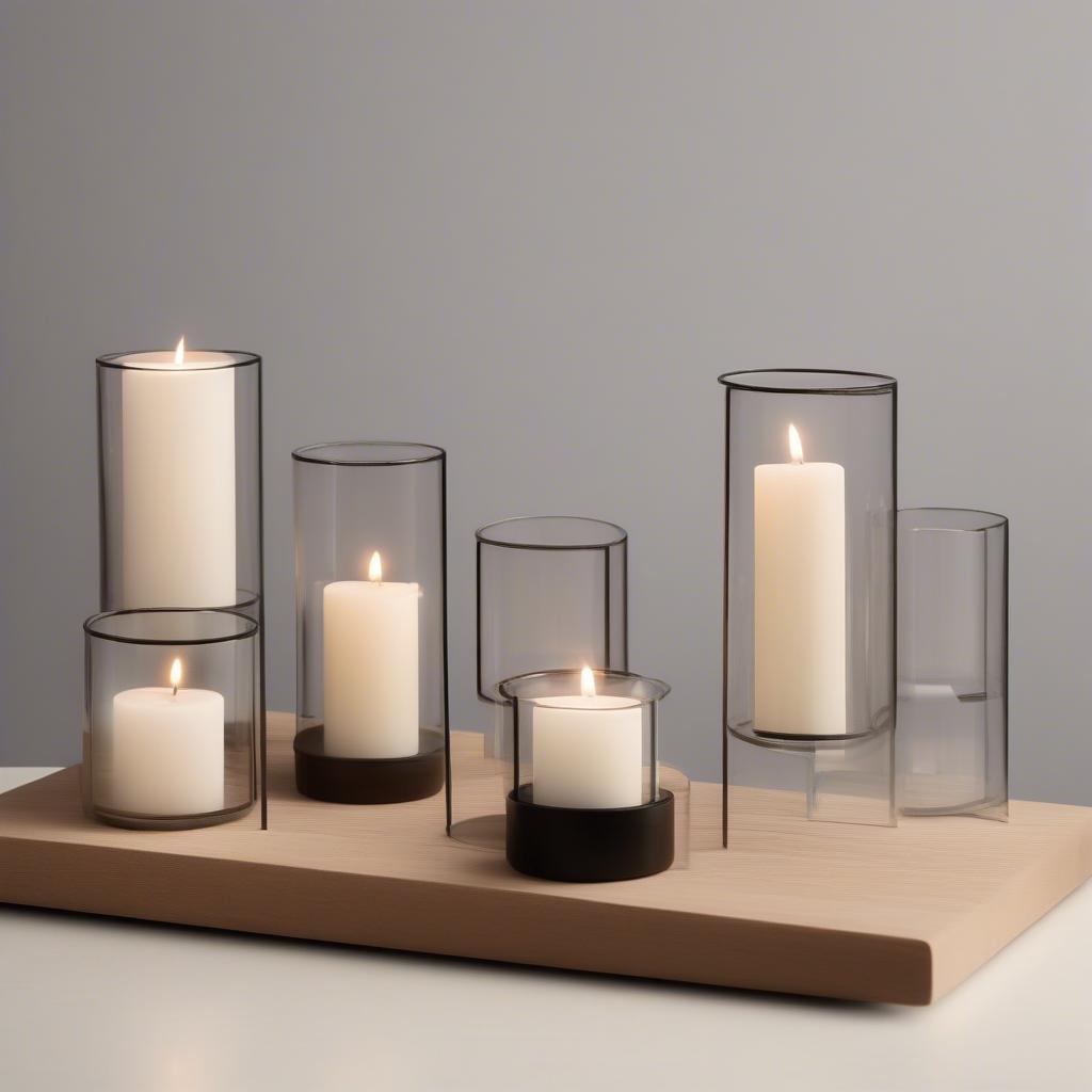 Modern Glass Votive Holders in Various Shapes and Sizes