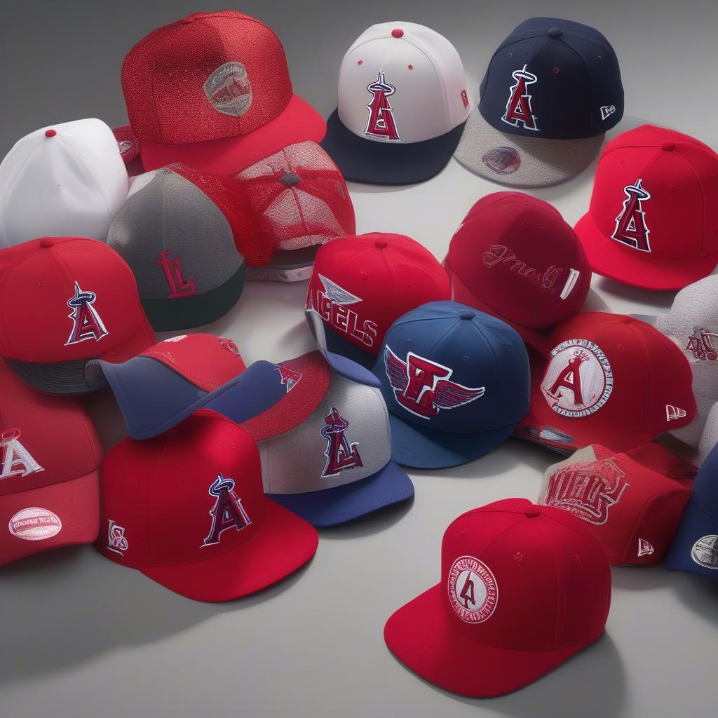 Modern variations of the LA Angels baseball cap