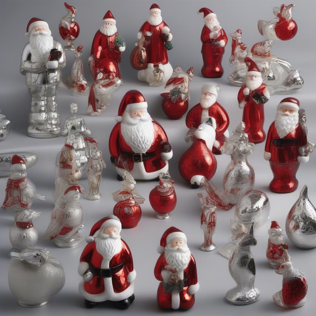 Modern Mercury Glass Santa Variations