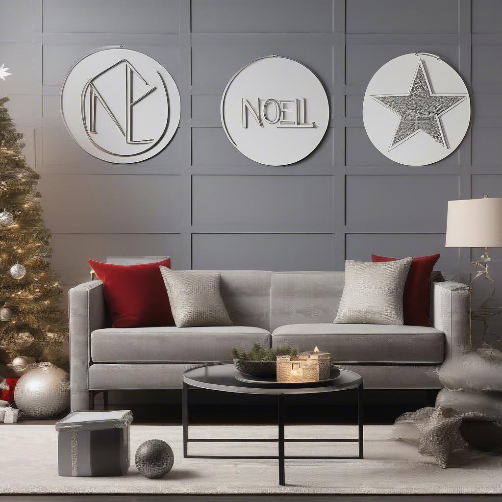 Sleek Metal Christmas Signs for Contemporary Holiday Decor