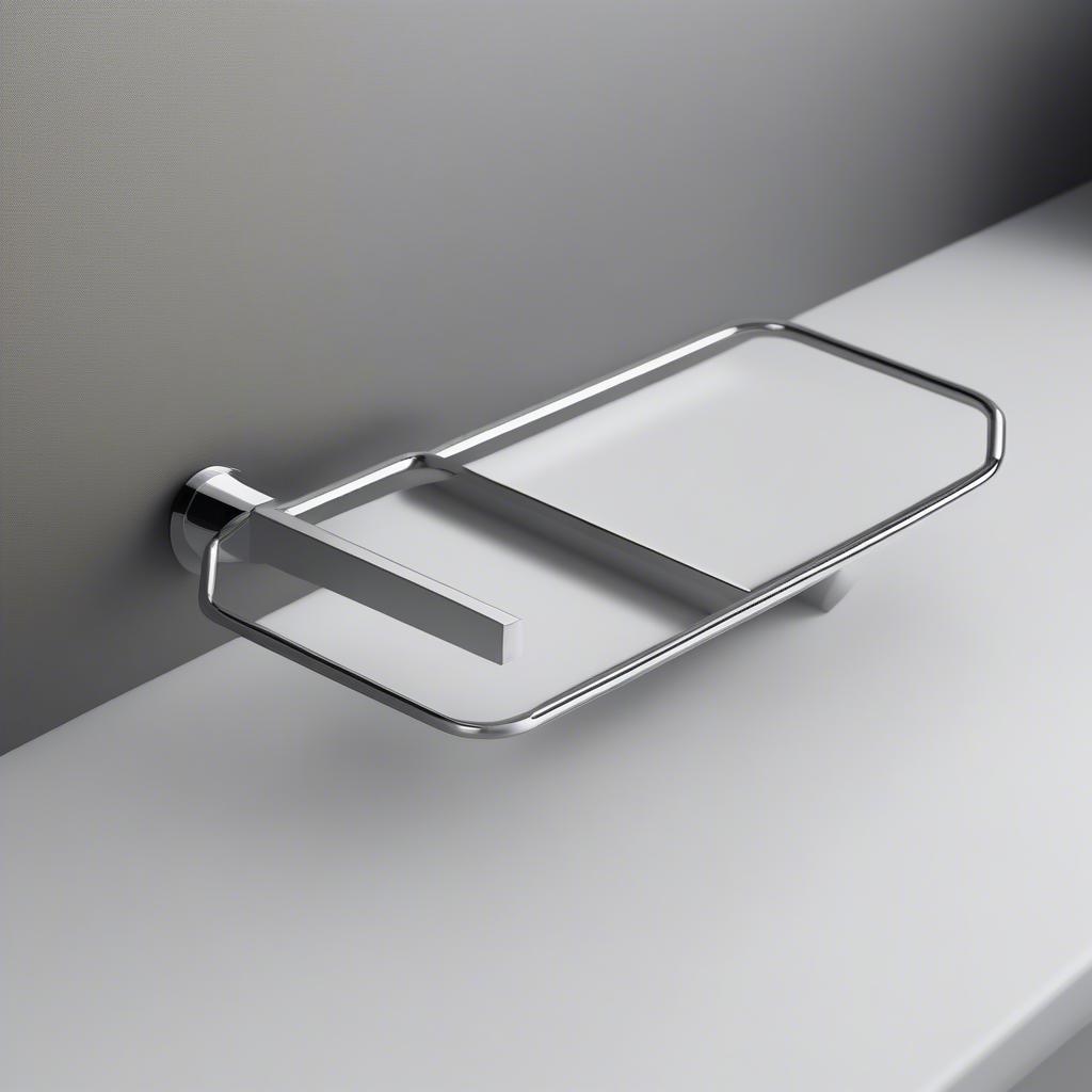 Sleek modern metal soap dish designed for the bathtub.