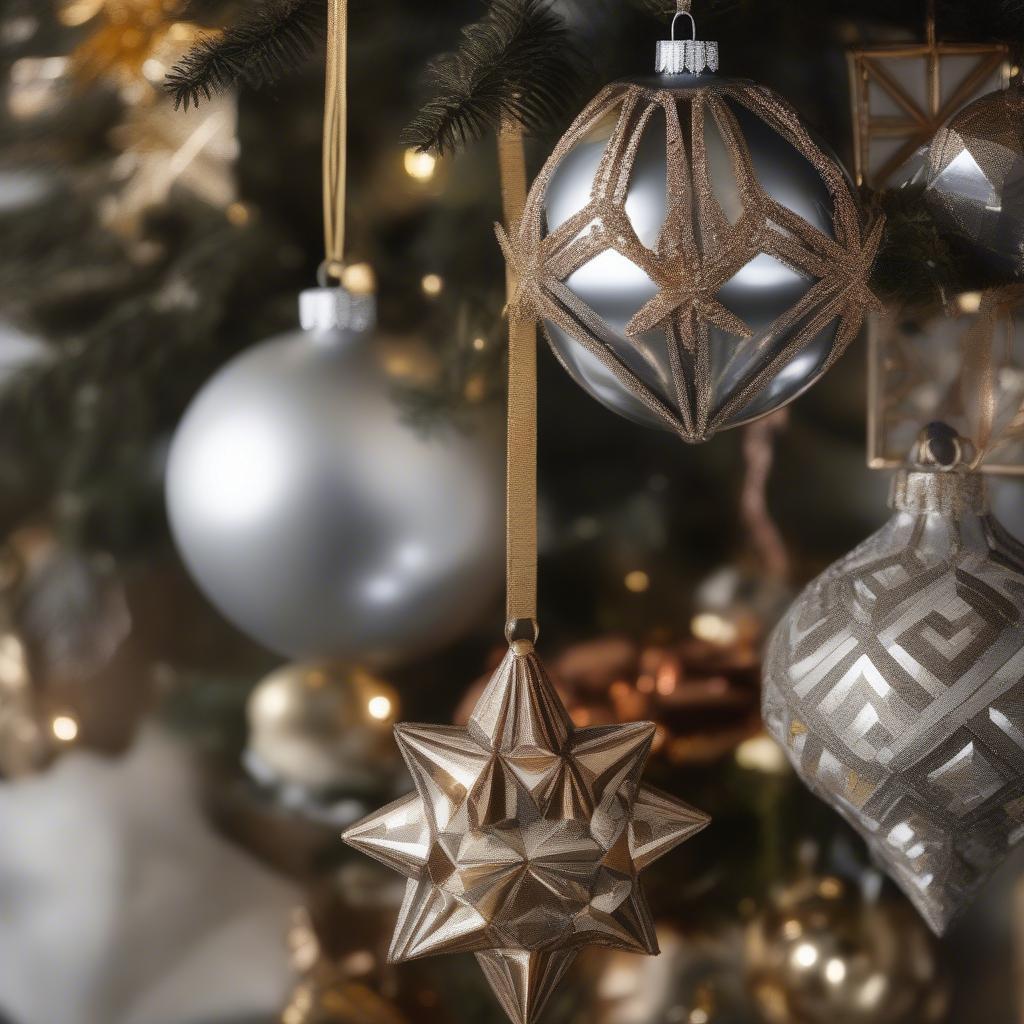 Modern Metallic Christmas Tree Ornaments