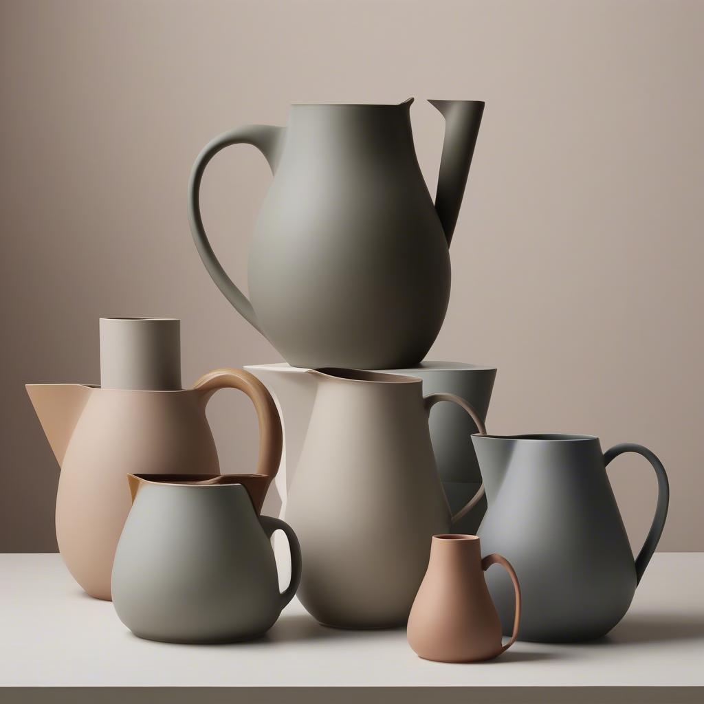 Modern Minimalist Stoneware Pitchers