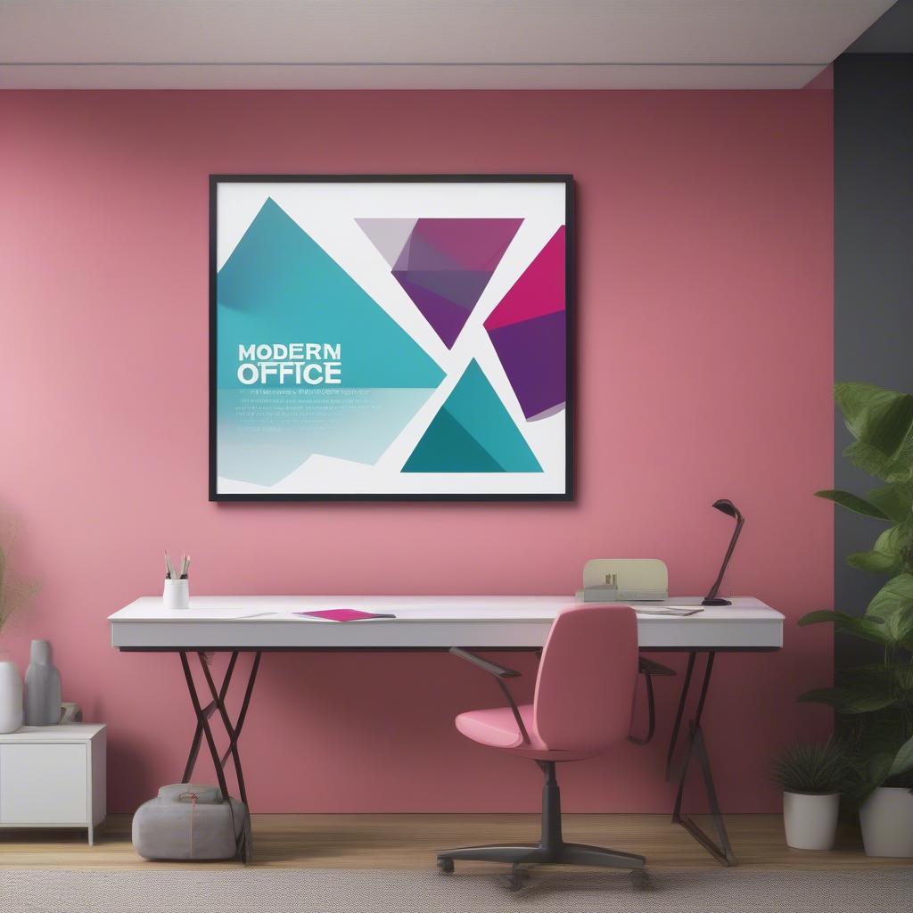 Modern Office Sign with Geometric Design