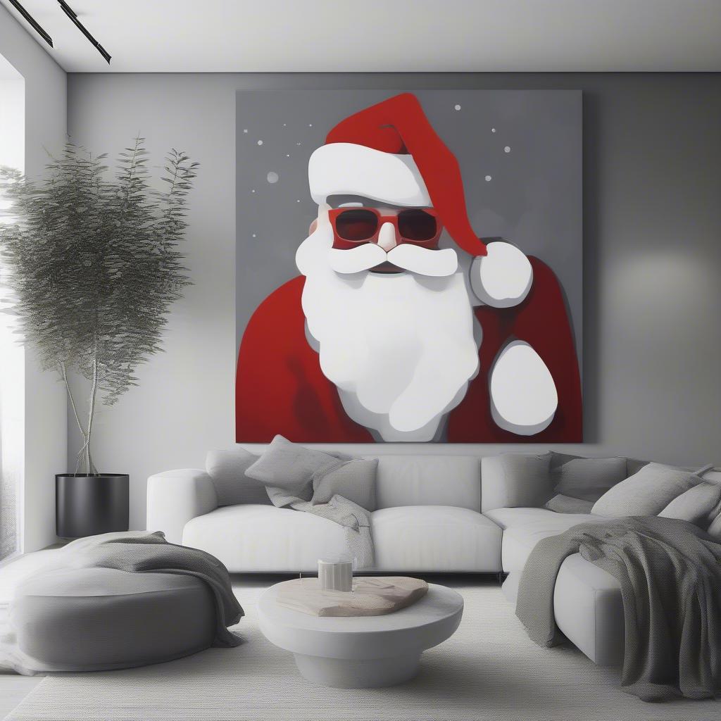 Modern Santa Canvas Wall Art