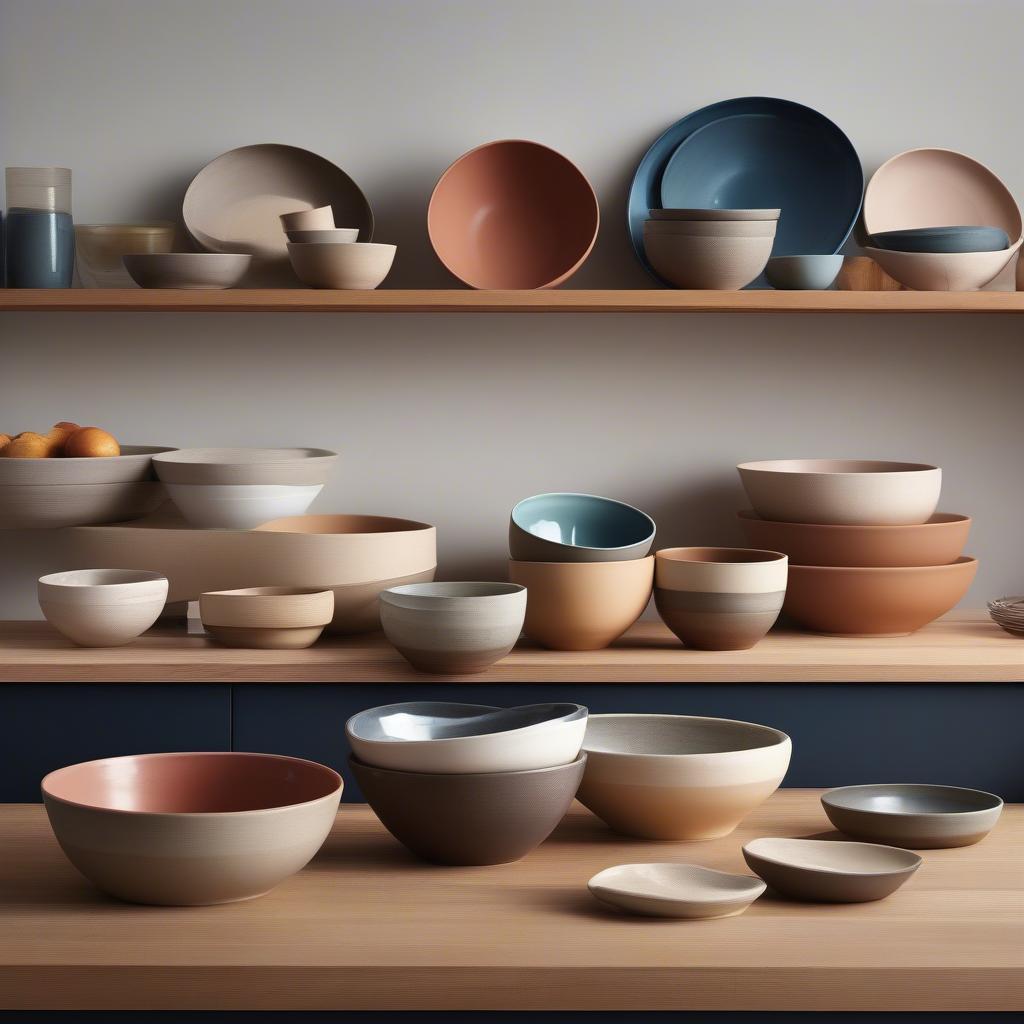 Modern Stoneware Bowls in a Kitchen