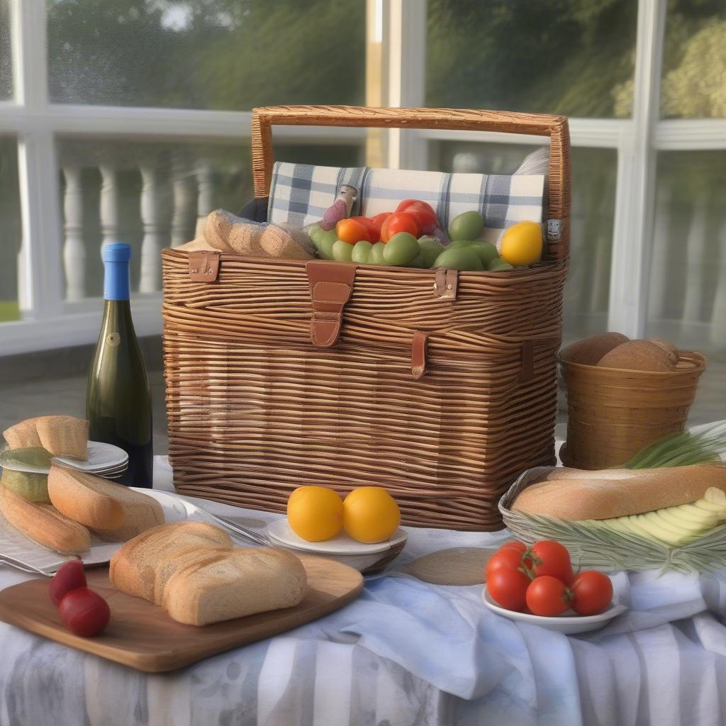 Modern Wicker Basket in the Argenteuil Style