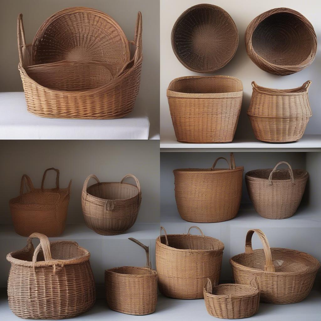 Modern wicker baskets used in French farmland settings