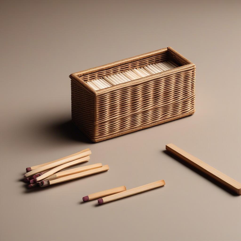 Modern Wicker Match Holder