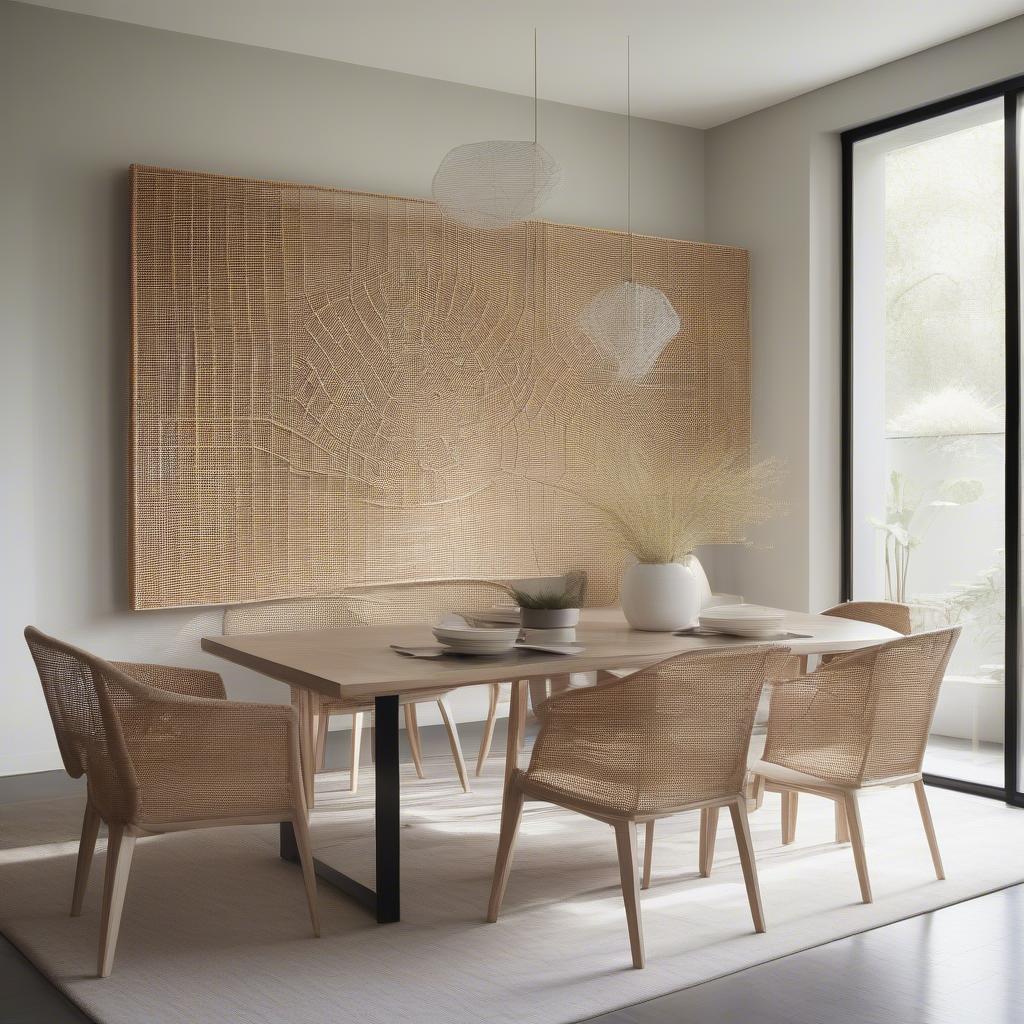 Modern Wicker and Rattan Dining Room Decor