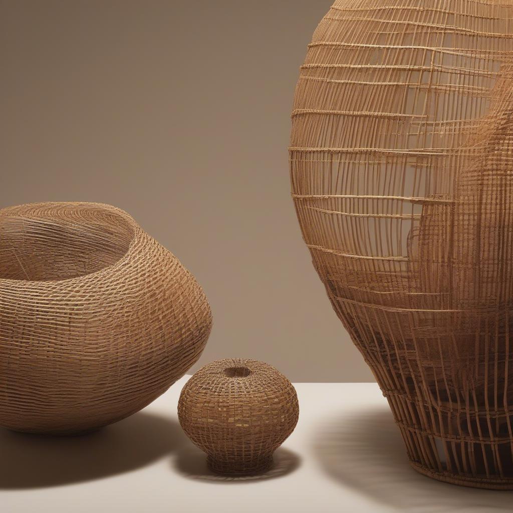 Modern Wicker and Rattan Sculptures