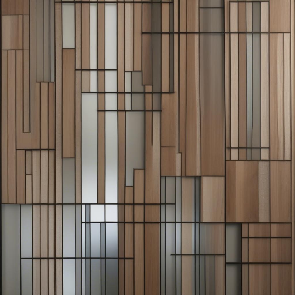 Modern Wood Window Wall Art with Geometric Design