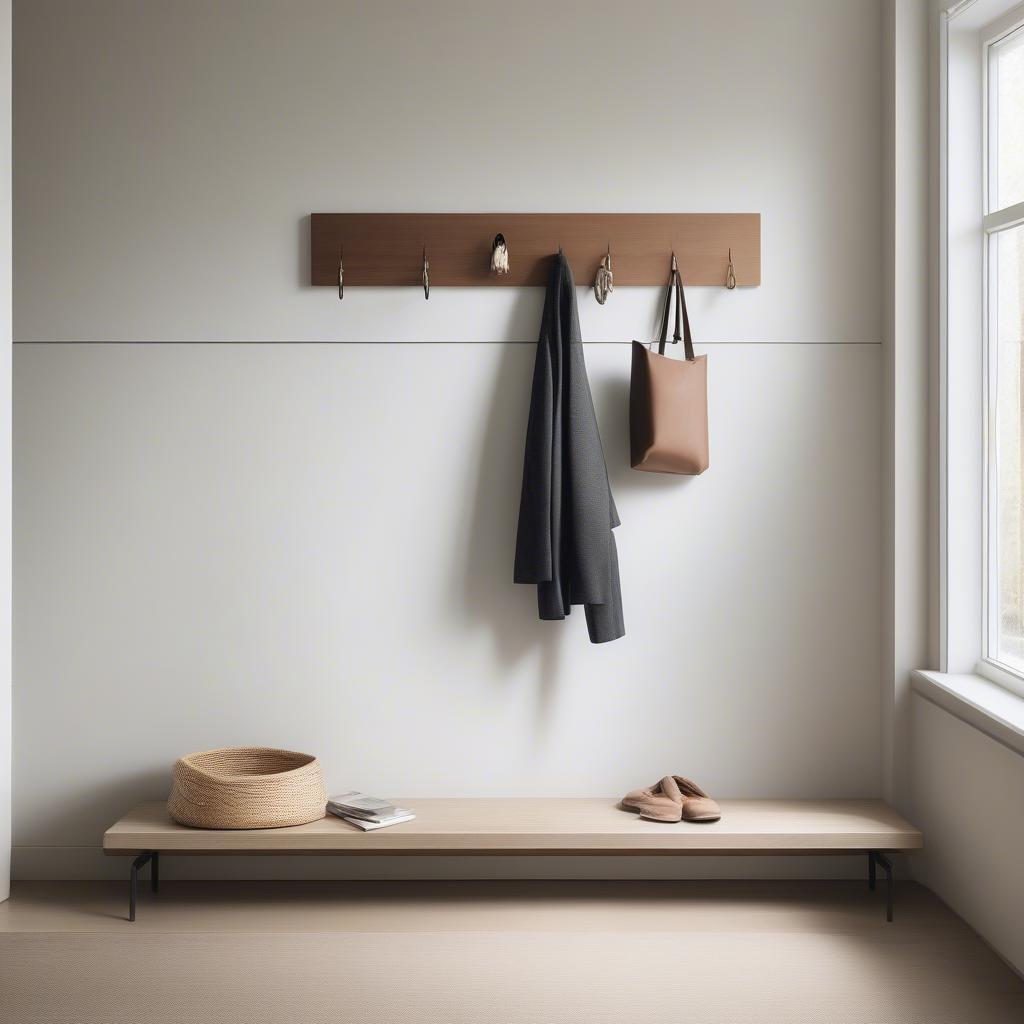 Modern wooden coat hooks in a minimalist design