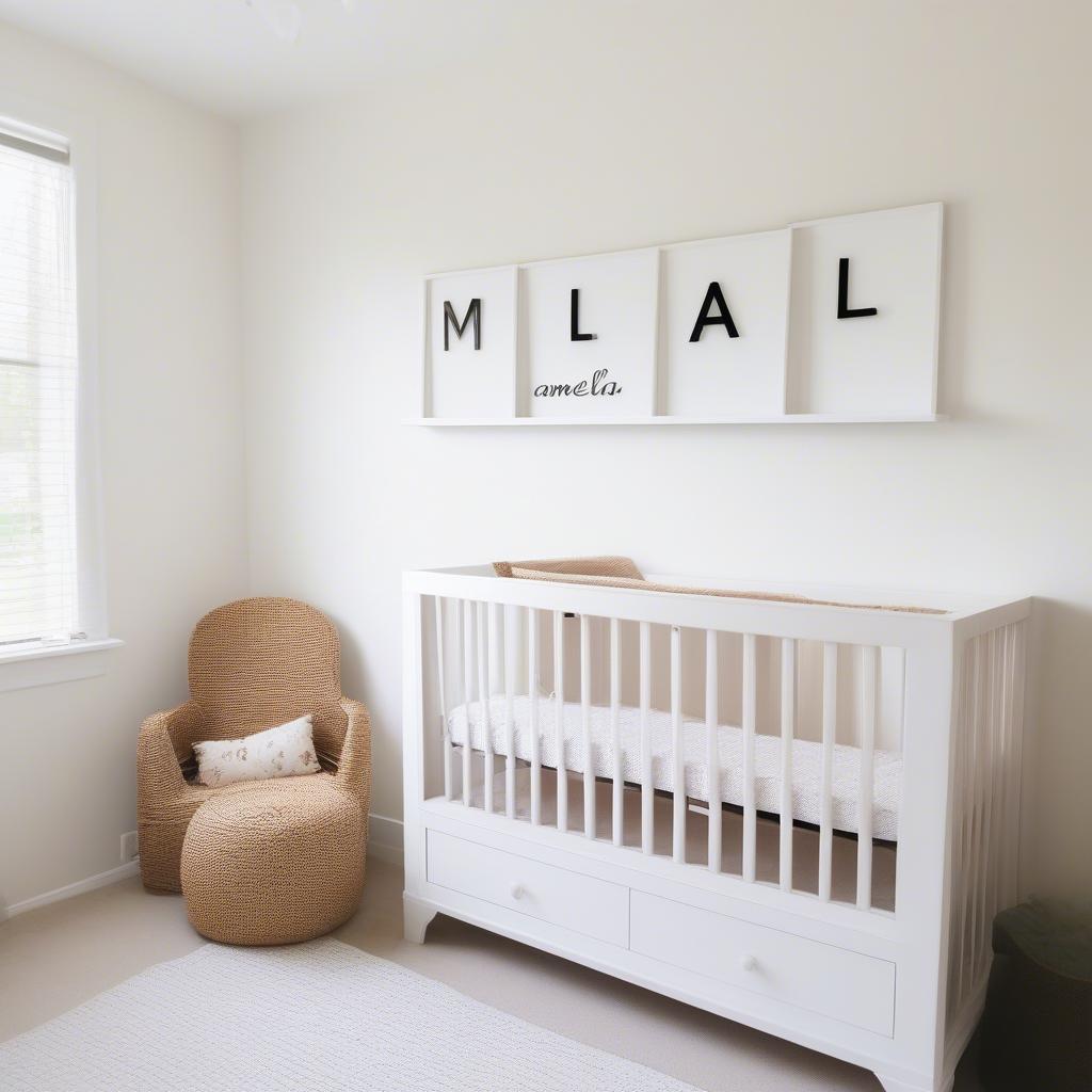 Modern Wooden Name Sign with Birthdate