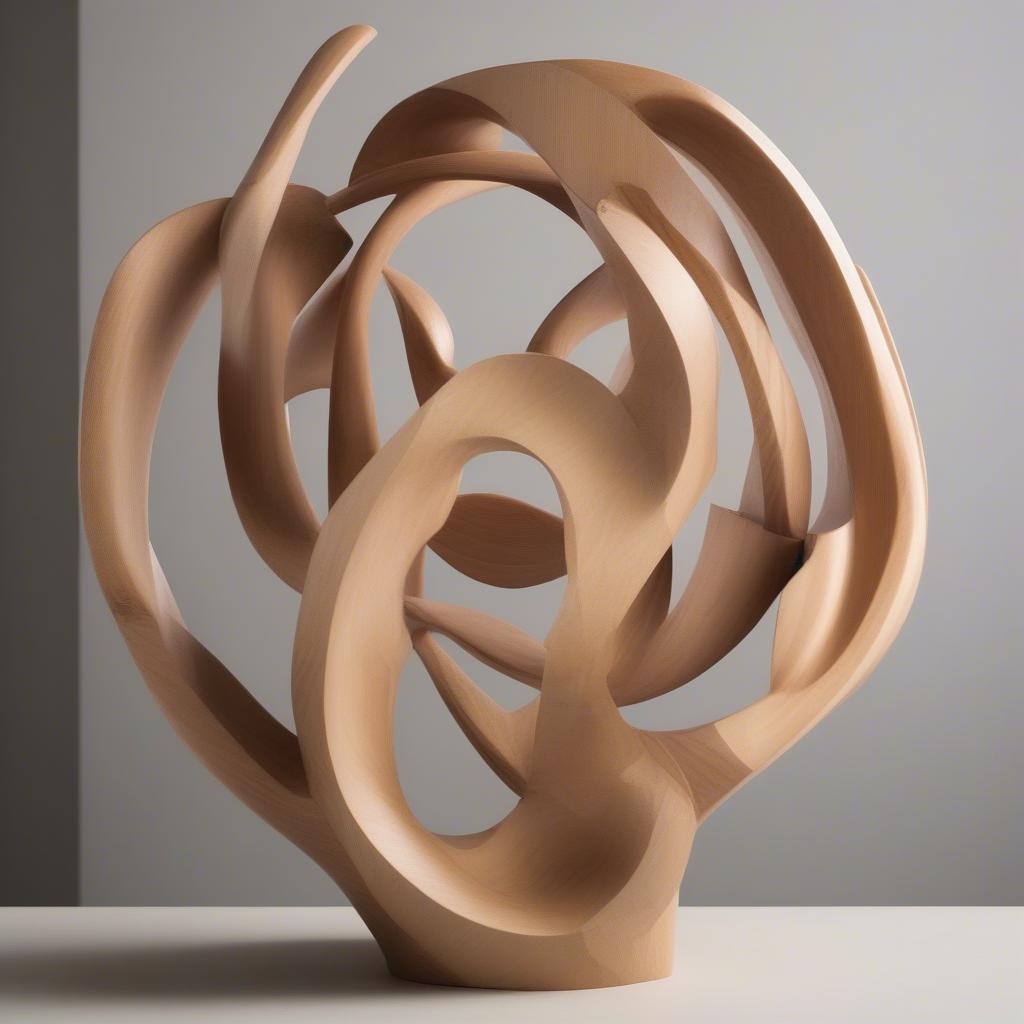 Abstract Modern Wooden Sculpture