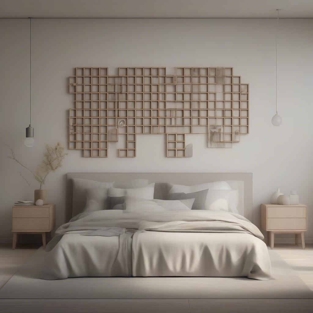 Modern Wooden Wall Decor in a Bedroom