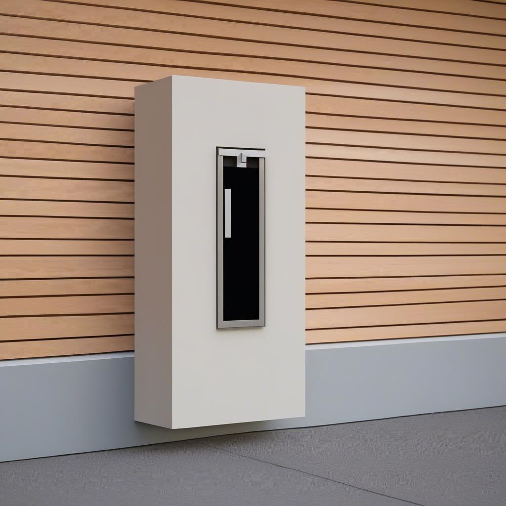 Modern Wooden Wall Mailbox with Metal Accents