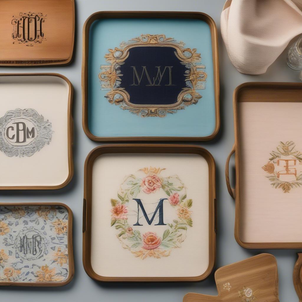 Monogrammed TV Tray Examples