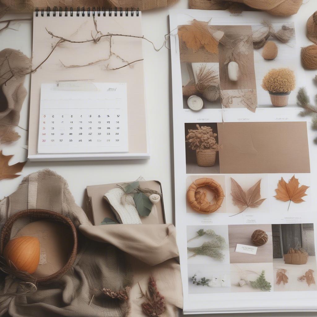 Monthly Calendar as a Basket Weaving Inspiration Mood Board