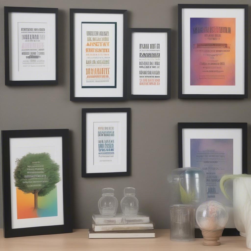 A selection of diverse motivational quotes framed prints showcasing various styles and aesthetics.