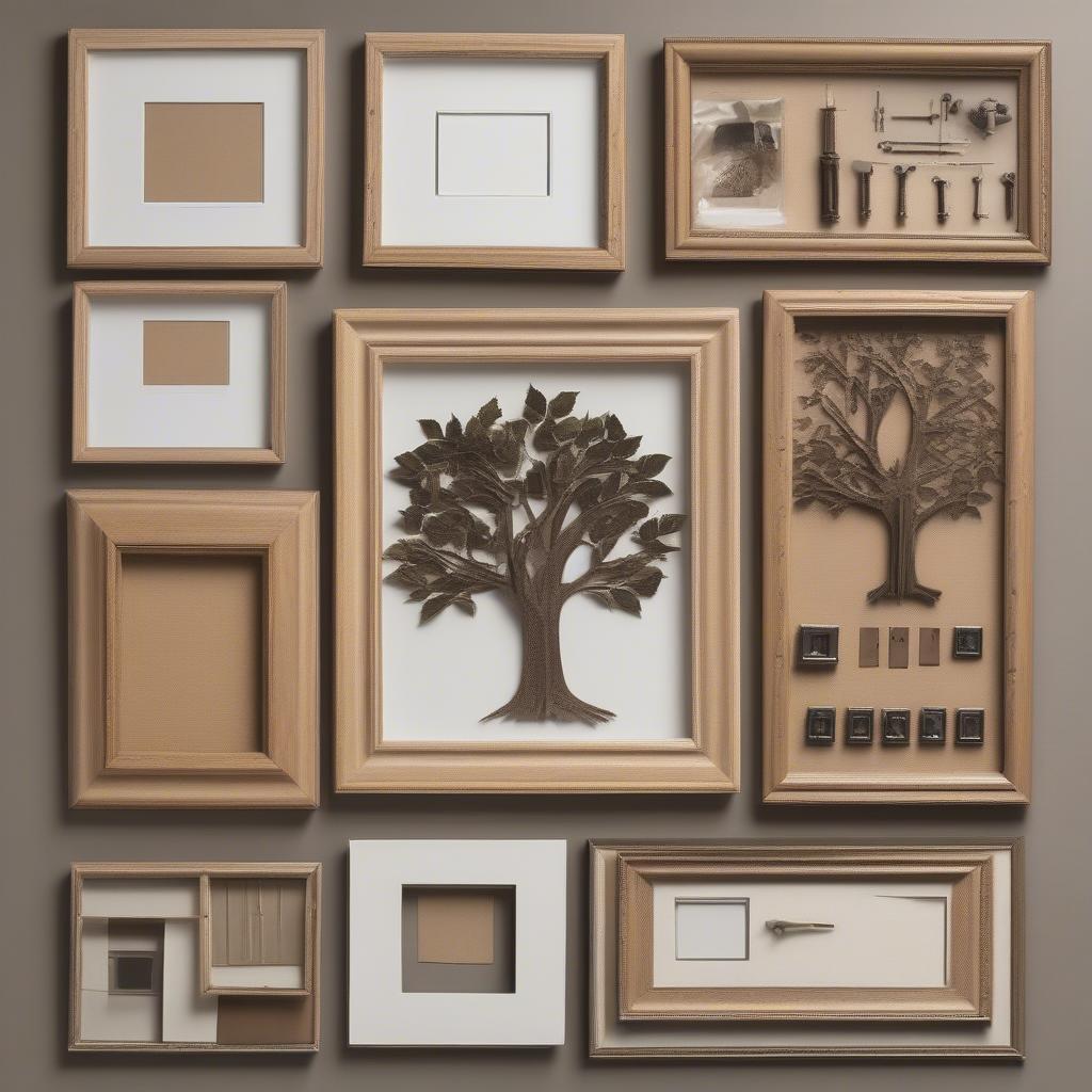 Mounting Picture Frames for a Family Tree Collage