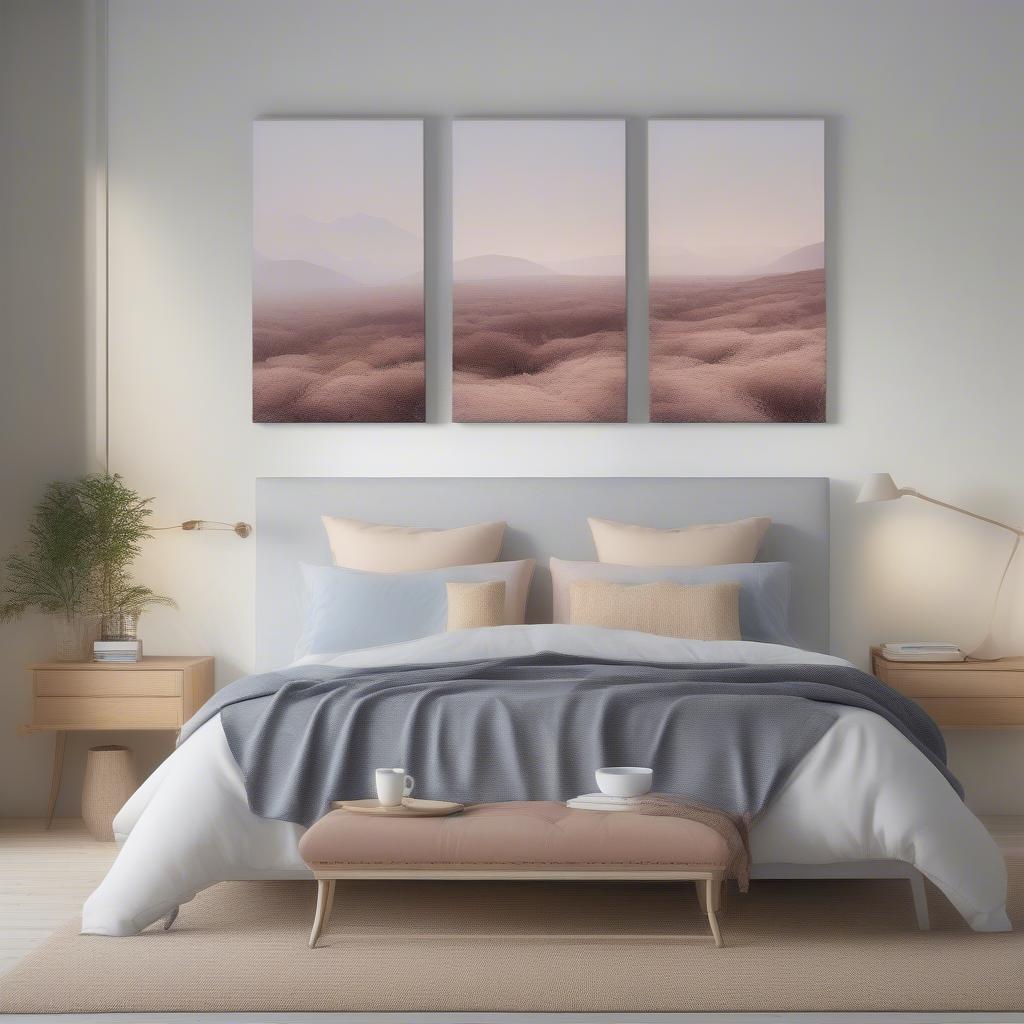 Multi-Panel Canvas Print in a Bedroom