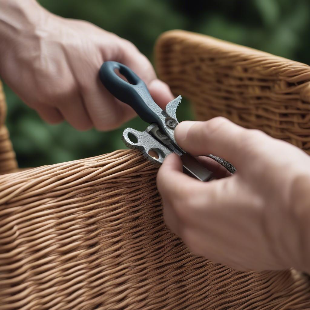 Multi Tool with Wrench for Wicker Repair