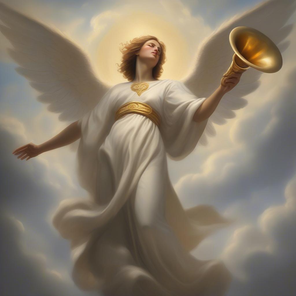 An angel blowing a trumpet