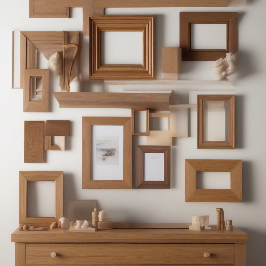 Variety of Natural Wood Picture Frames