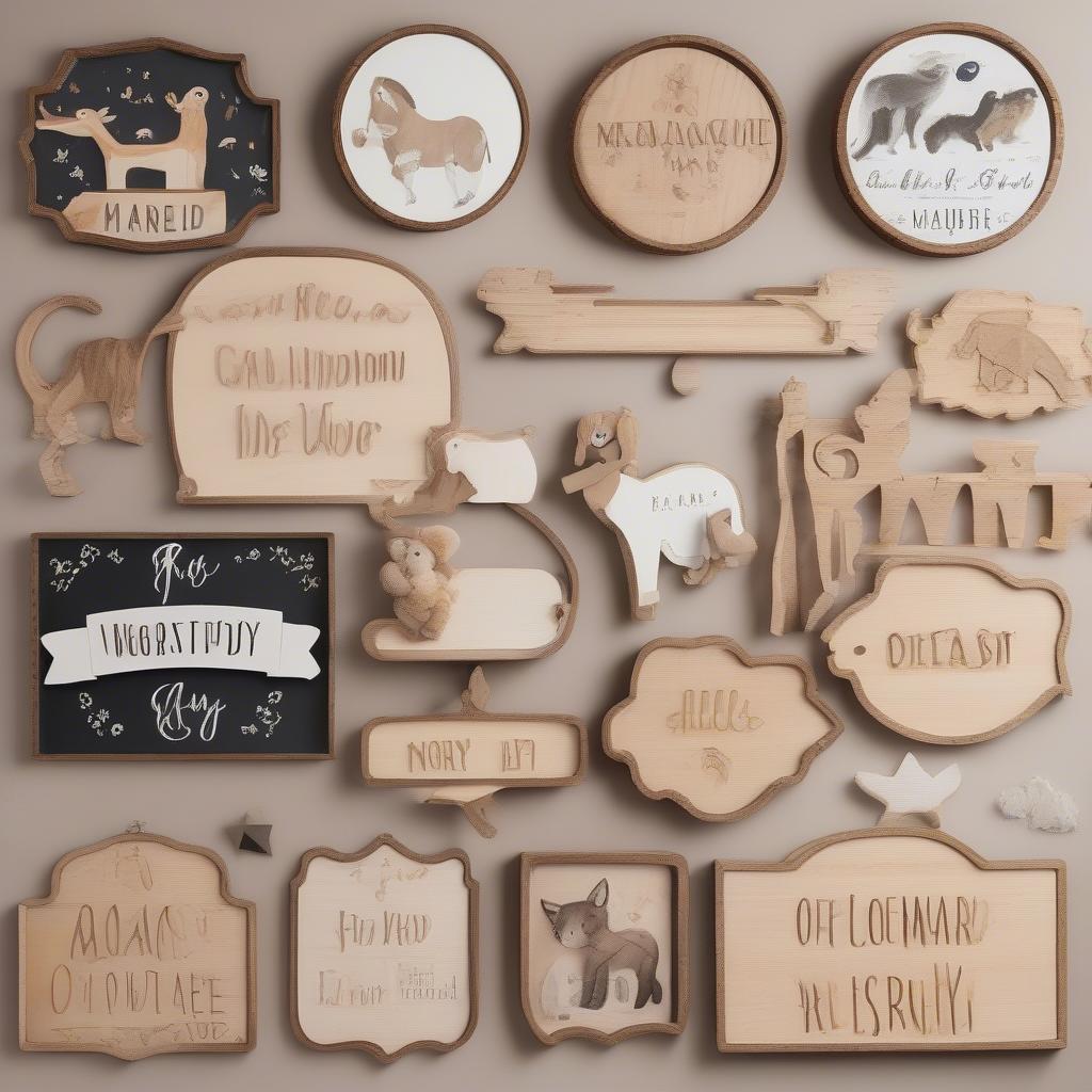 Variety of Nursery Wooden Signs