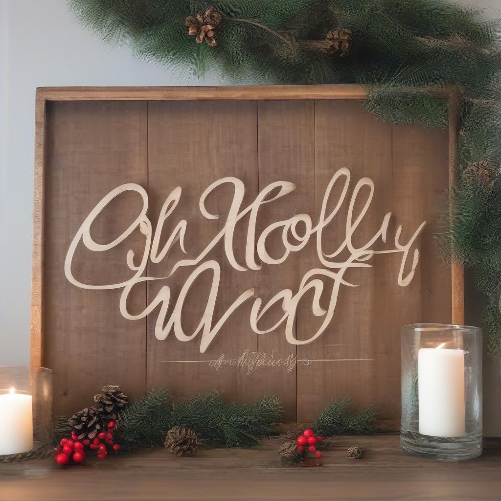 Rustic Oh Holy Night Wooden Sign