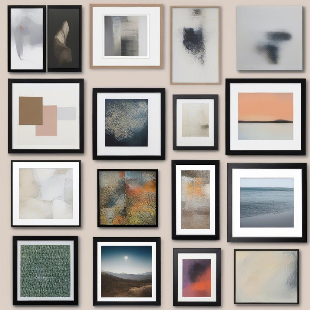 Various online art galleries showcasing different styles of 30x30 framed art.