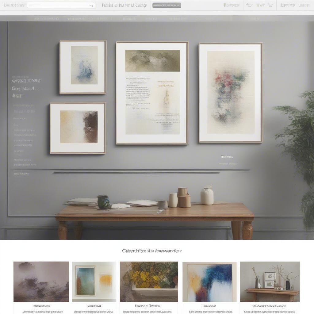 Browsing Framed Canvas Art in an Online Gallery