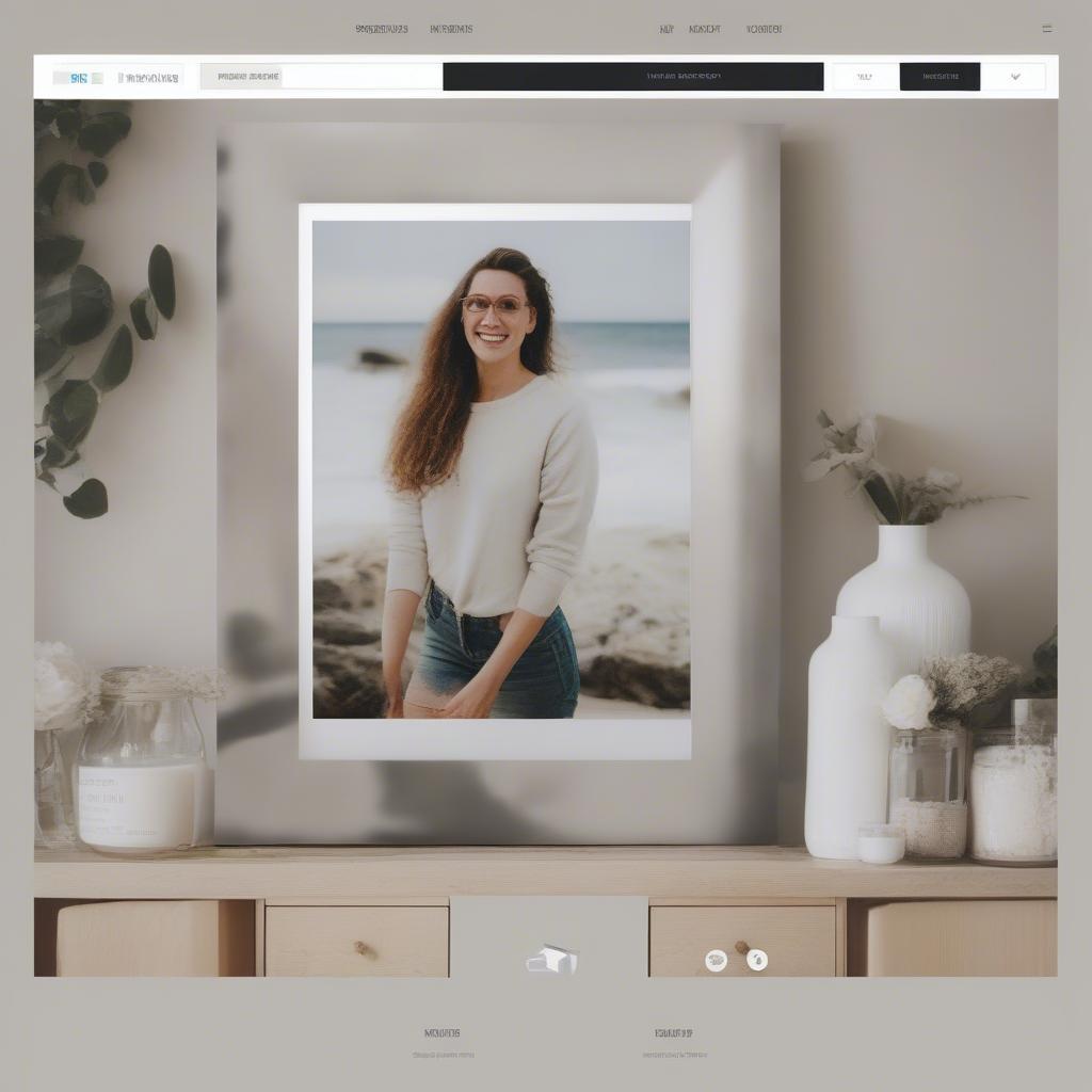 Website interface showcasing online framing options