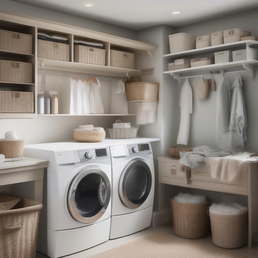 Organized laundry room with functional ornaments