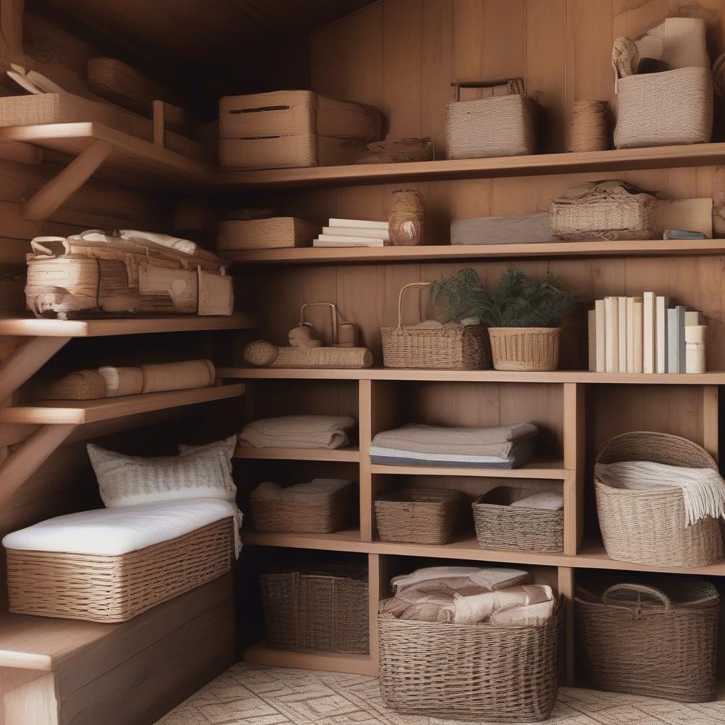 Organized Wood Cabin Interior