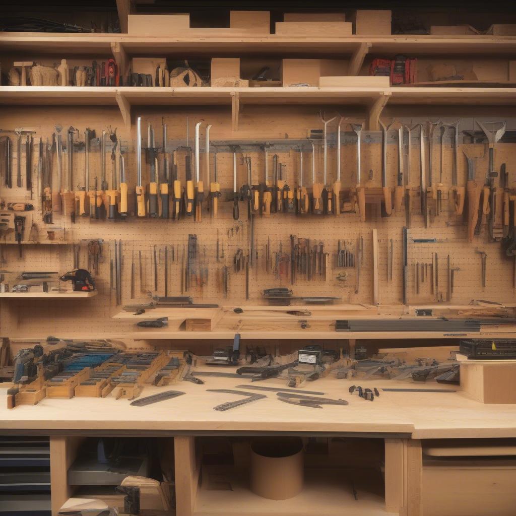 Organized Wood Shop with Tools