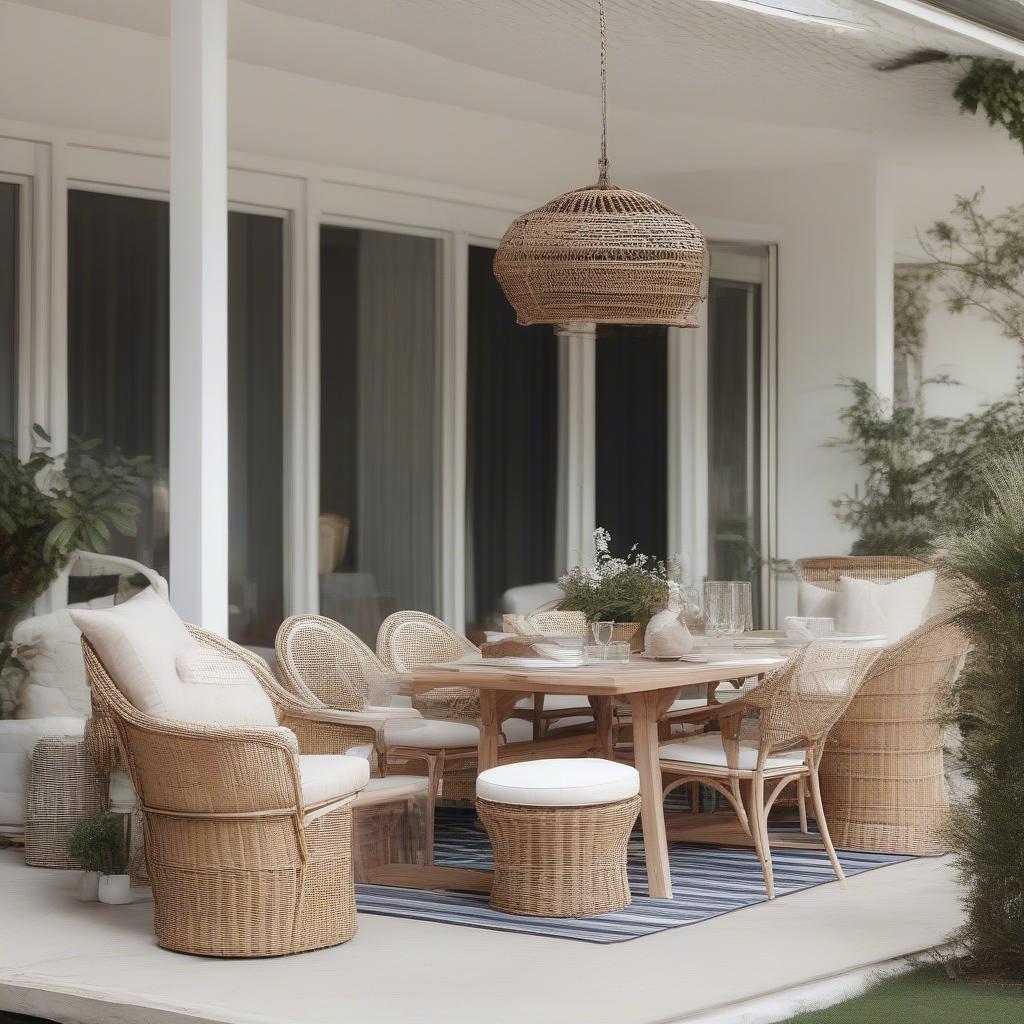 Wicker and Rattan Furniture on a Patio