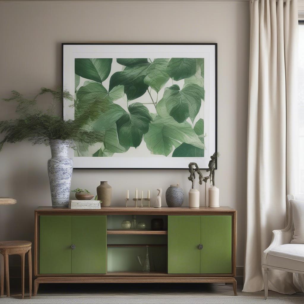 Oversized Botanical Print in a Dining Room