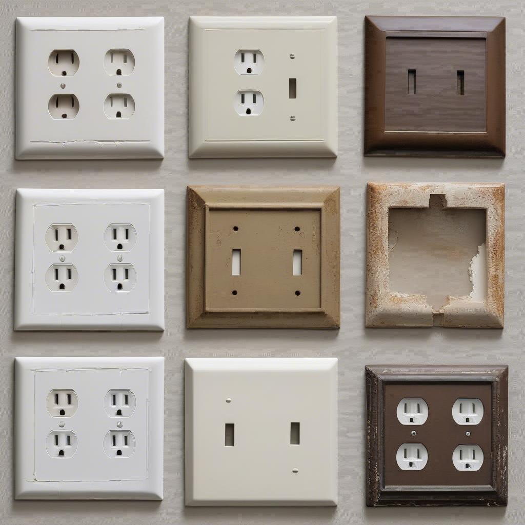 Oversized outlet plates covering wall imperfections