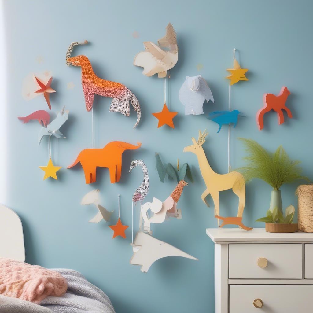 Painted Wood Cutouts for Kids Room Decor