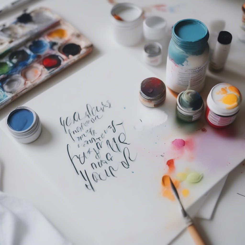 Painting inspirational quotes on canvas